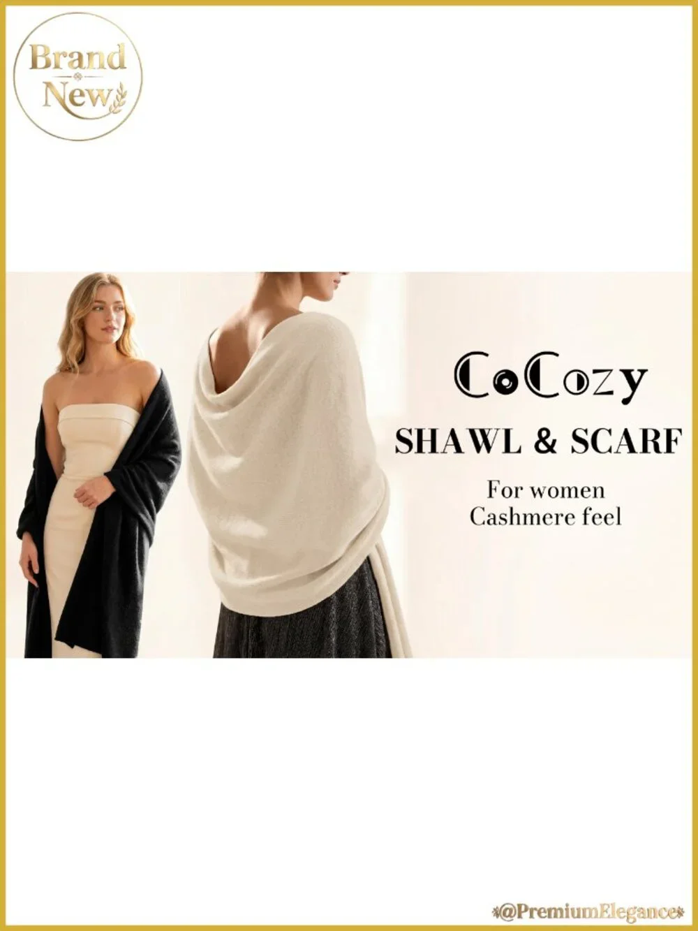 Wool Blend Chunky Blanket Scarf Shawl Wrap for Women